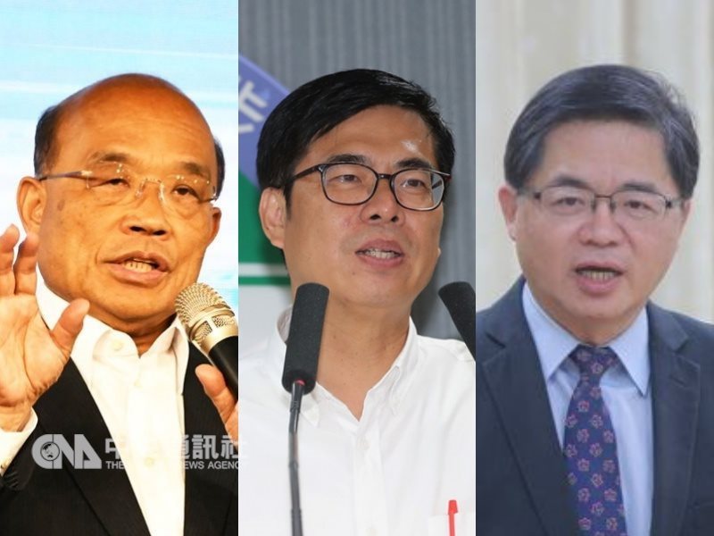 蔡英文總統預計11日上午舉行記者會,宣布新任閣揆人選。據指出,行政院三長已經敲定,院長副院長應為蘇貞昌(左)與陳其邁(中),行政院秘書長則可望由中生代的前台南市代理市長李孟諺出線。(中央社檔案照片)