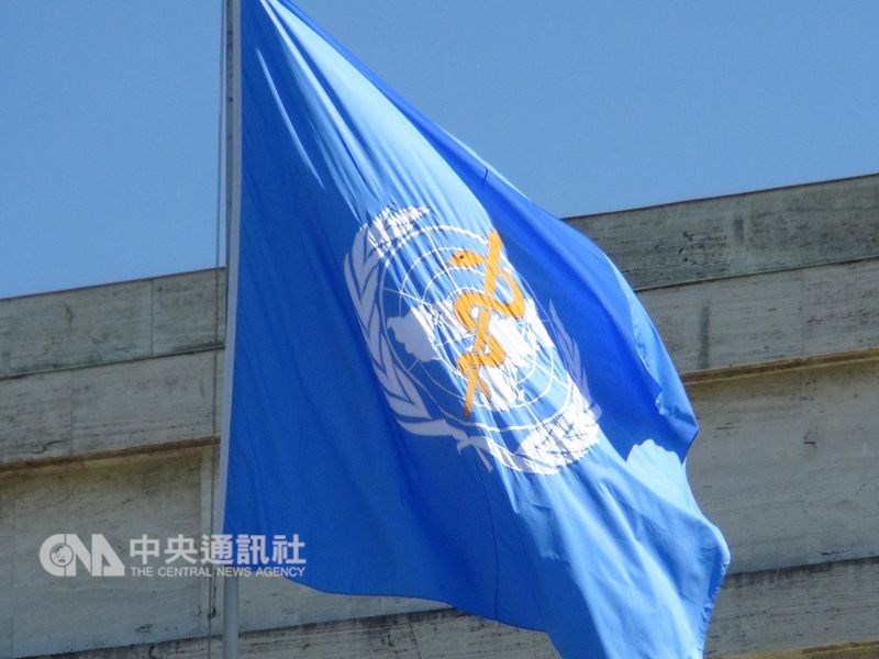 美國眾議院22日無異議通過支持台灣重返世衛組織法案。圖為世衛旗幟。(中央社檔案照片)