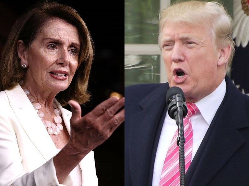 美國聯邦眾議院民主黨籍議長裴洛西(左)28日表示,總統川普(右)同意於2月5日發表國情咨文演說。(圖左取自facebook.com/pelosiforcongress;圖右為中央社檔案照片)