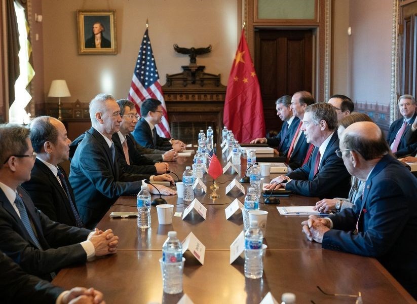 聯合國貿易和發展會議表示,美中貿易戰,華府和北京都無法從中獲利。圖為2018年1月30日美中貿易談判畫面。(圖取自twitter.com/ustraderep)
