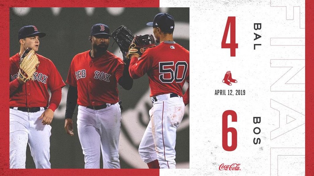 大聯盟MLB波士頓紅襪12日晚間在主場6比4擊退巴爾的摩金鶯,也寫下本季首次2連勝。(圖取自facebook.com/RedSox)