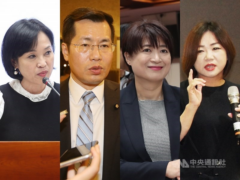 2020立委選舉,國民黨不分區立委柯志恩(左1)將挑戰民進黨立委羅致政(左2),民進黨不分區立委蔡培慧(右1)轉戰,也將對上國民黨立委馬文君。(中央社檔案照片)