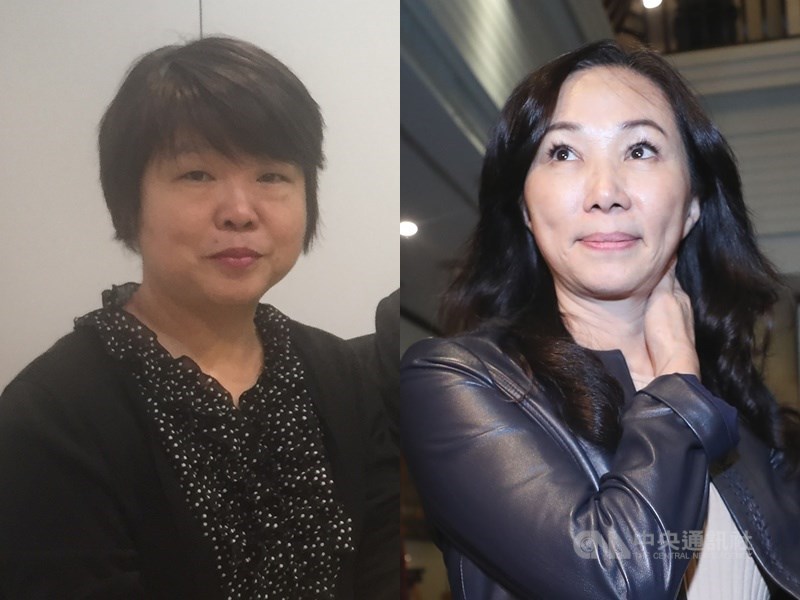 媒體人黃光芹(左)為高雄市長韓國瑜出書「跟著月亮走」版稅引發爭議,黃光芹指版稅新台幣150萬元被韓國瑜妻子李佳芬(右)拿走;李佳芬25日說,實領70多萬元。(中央社檔案照片)