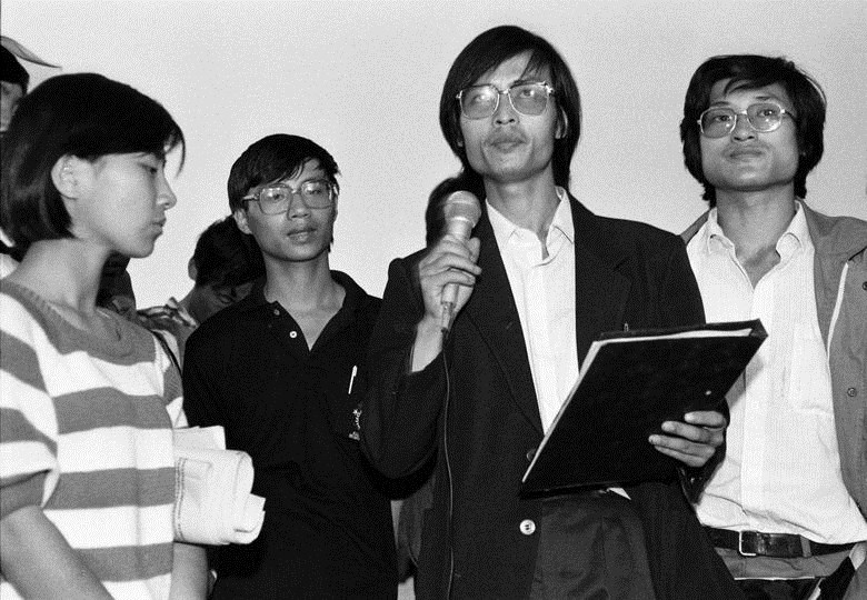 六四學生領袖柴玲(左起)、王丹、封從德和李錄。(檔案照片/路透社提供)