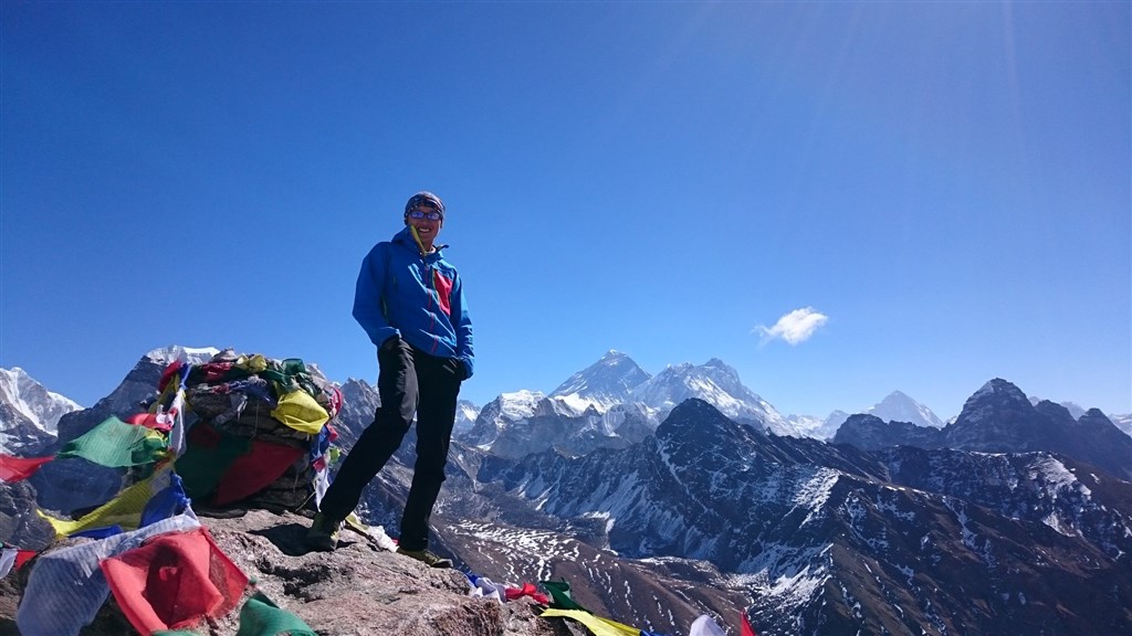 台灣登山好手張元植(圖)、呂忠翰和詹喬愉順利登頂世界第5高峰馬卡魯峰,是台灣登山界第一次。(圖取自張元植臉書facebook.com)