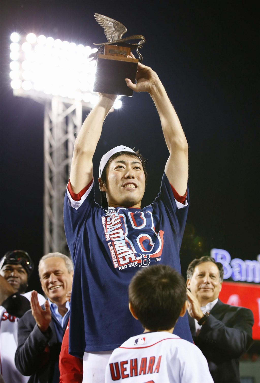 上原浩治2013年效力大聯盟紅襪隊時曾拿到MVP。(共同社提供)