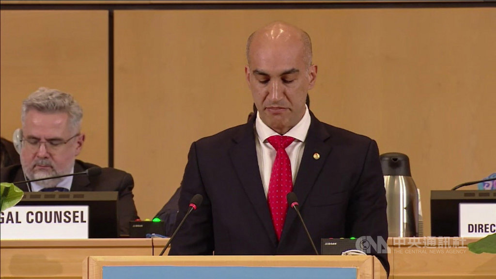 巴拉圭衛生部長馬索雷尼(Julio Mazzoleni)今天在世界衛生大會發言,強調中華民國台灣以觀察員身分參與至關重要。(圖取自WHO網站)中央社記者唐佩君日內瓦傳真 108年5月21日