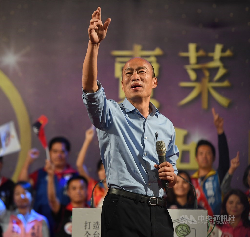 國家通訊傳播委員會5日公布去年九合一大選競選期間電視新聞報導觀察統計結果,總計各台報導時間最多的候選人是韓國瑜。(中央社檔案照片)