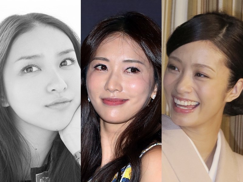 除了AKIRA娶走林志玲(中),放浪兄弟「大嫂團」還包括隊長HIRO的太太上戶彩(右)與主唱Takahiro的太太武井咲(左)。(左圖取自武井咲官方網頁oscarpro.co.jp/talent/takei,中、右圖為中央社檔案照片)