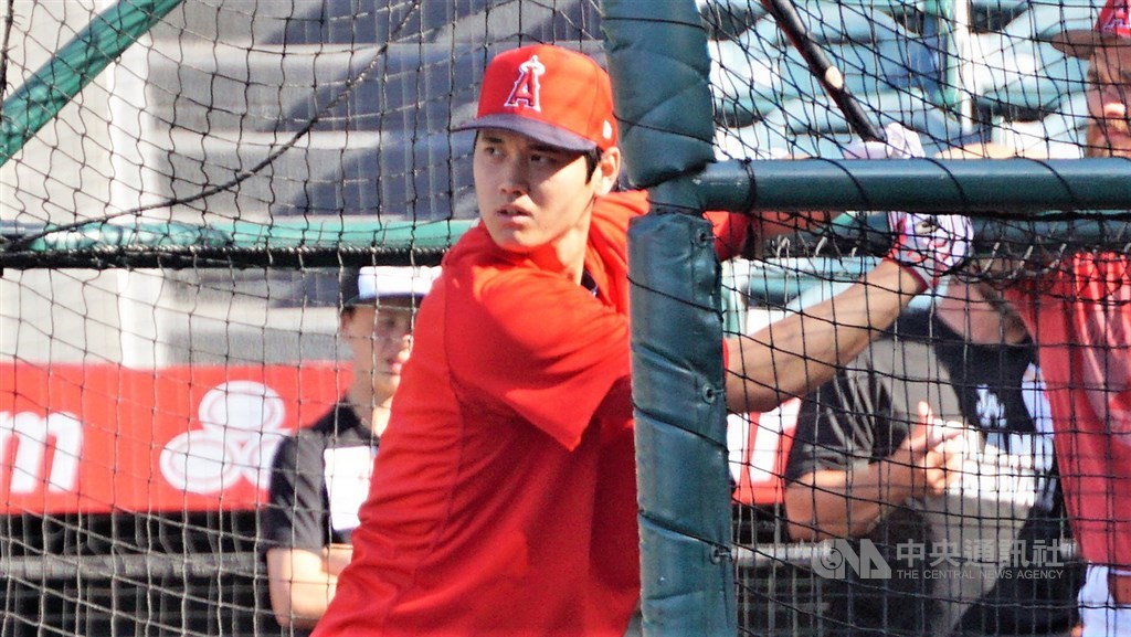 美國職棒大聯盟日本球星大谷翔平13日對坦帕灣光芒客場的比賽中,首局敲出本季第8轟,前5局已經敲全壘打、二壘打、三壘打。(資料照片)中央社記者林宏翰洛杉磯攝 108年6月14日