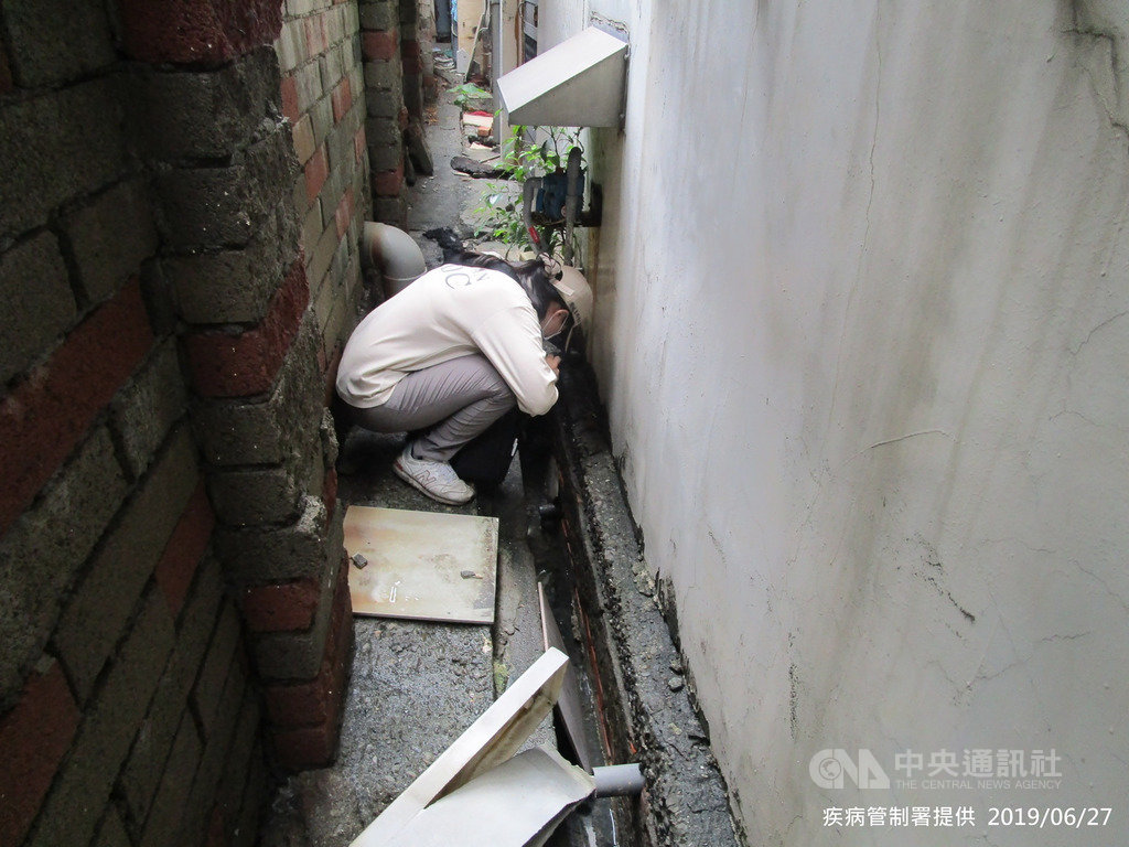 衛生福利部疾病管制署27日晚間公布,高雄市新確診2例本土登革熱病例,疾管署已跨區動員12名孳清專家組成專案小組,持續加強三民區安吉里及鼎強里孳生源稽查。(疾管署提供)中央社記者陳偉婷傳真 108年6月27日