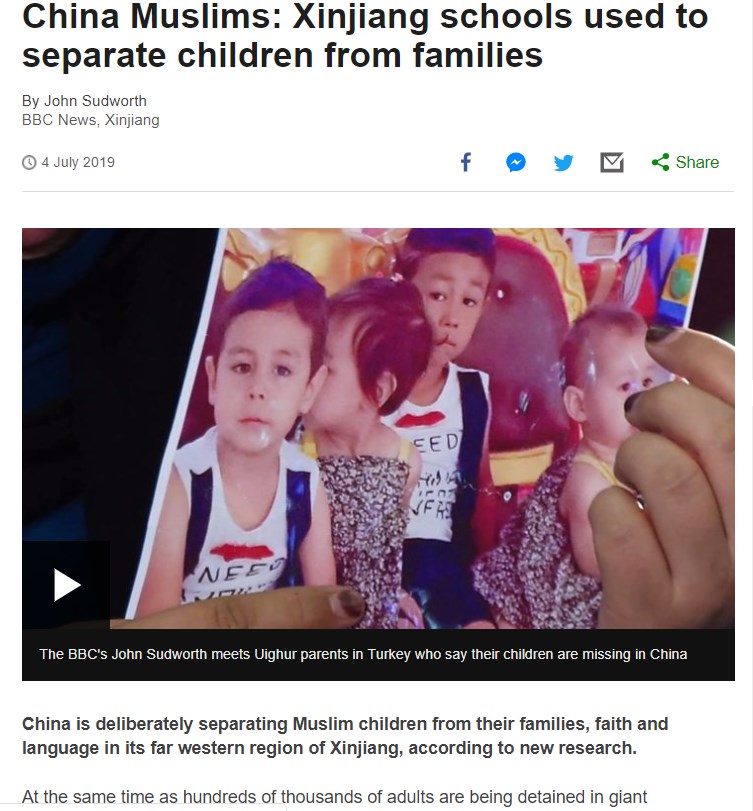 英國廣播公司透過公開文件及訪問相關人員蒐集證據,發現新疆某城鎮有400多名兒童的雙親不是被送往再教育營,就是鋃鐺入獄。(圖取自BBC網頁bbc.com)