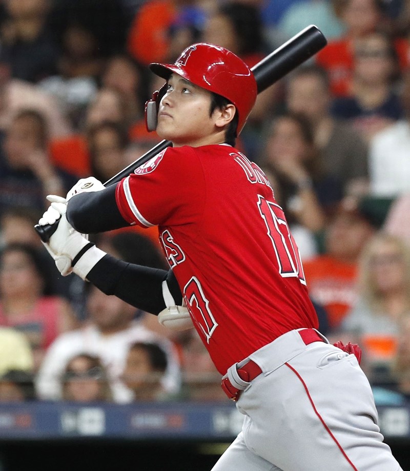 「二刀流」大谷翔平5日25歲生日,他這天開轟送給自己最好的生日禮物。(共同社提供)