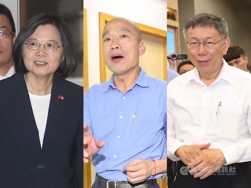 國民黨28日舉行全代會通過提名高雄市長韓國瑜(中)參選總統,民進黨輔選幹部分析,台北市長柯文哲是否參選仍未明朗,不需要去挑釁,將強攻韓國瑜三大罩門。(中央社檔案照片)