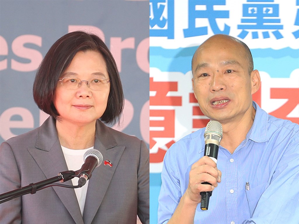 高雄市長韓國瑜15日在國民黨總統初選勝出,2020總統大選藍綠主將就定位,總統蔡英文陣營表示,民進黨會把中間選民、年輕人列為選戰重點。中央社記者張新偉、裴禛攝