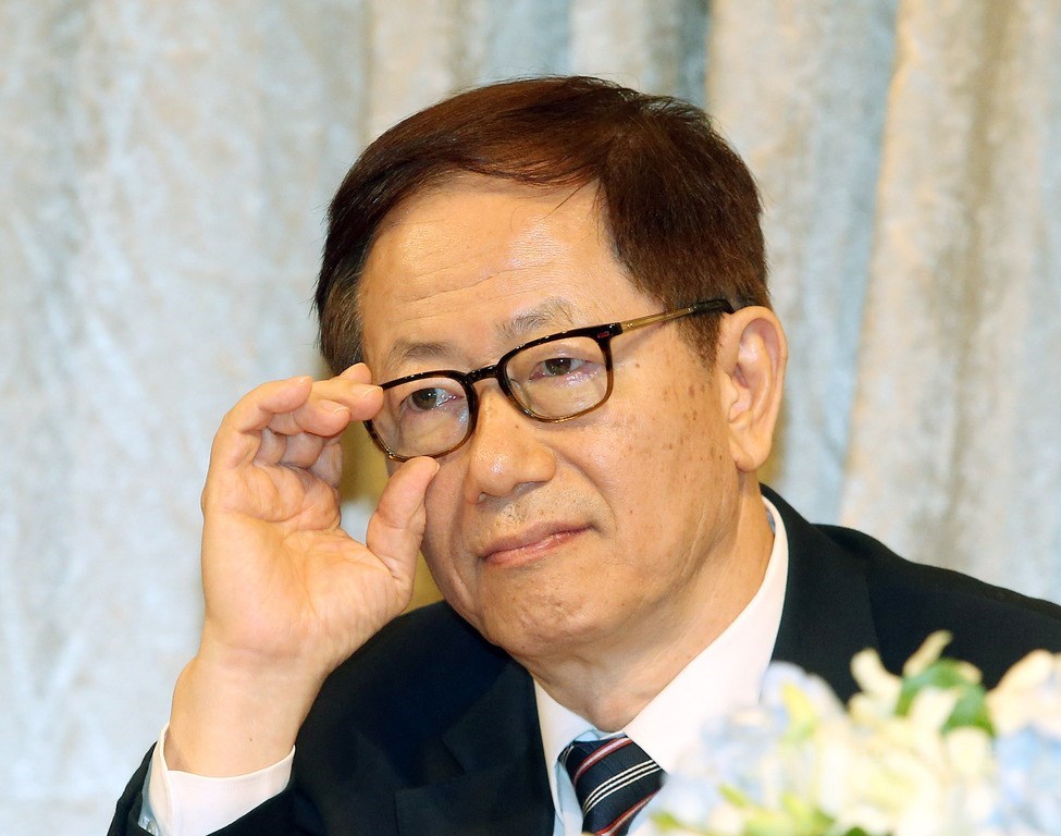 晶圓代工廠台積電18日下午在台北舉行法人說明會,董事長劉德音出席,會中對第3季營運展望表示樂觀,預期季營收可達91億至92億美元,將季增18%。中央社記者郭日曉攝 108年7月18日