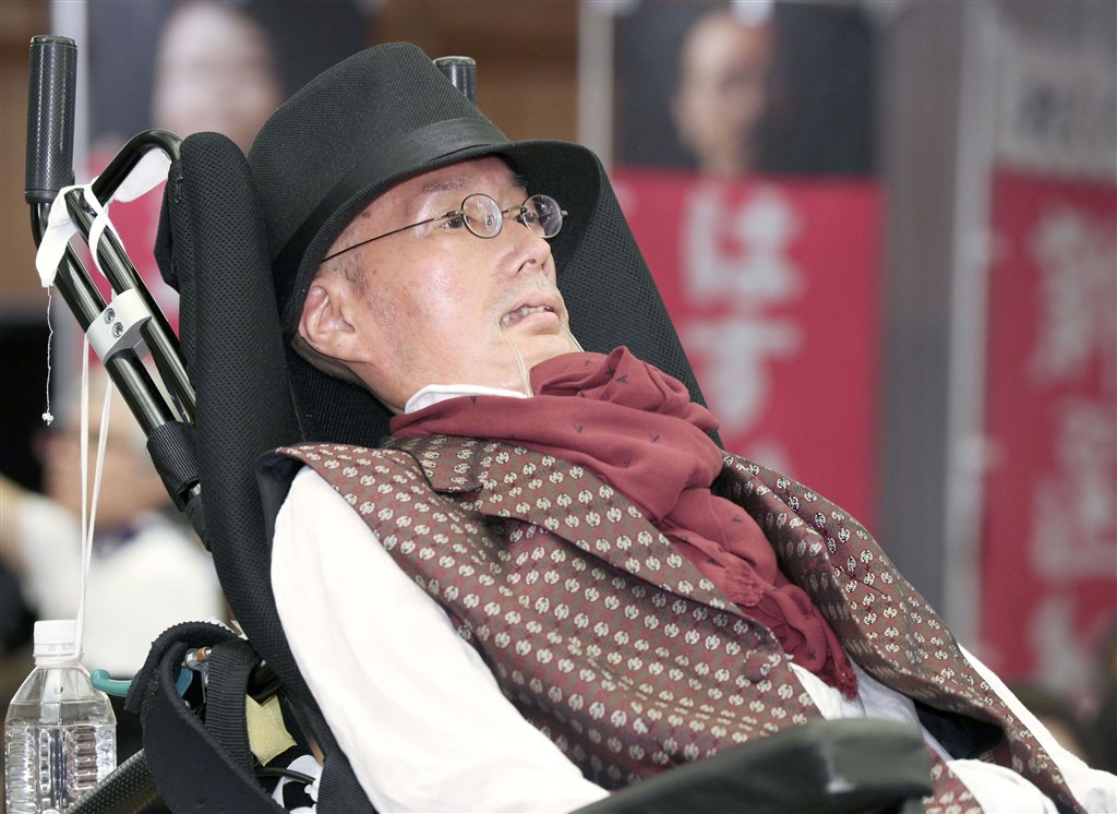 日本參議院大選21日投開票,政治團體「令和新選組」確定有一席由罹患俗稱漸凍人症的舩後靖彥當選。(共同社提供)