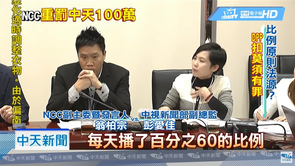 中天新聞台的「NCC重罰中天百萬」、「報韓國瑜新聞太多」等新聞,經NCC諮詢委員會討論,認定並未查證事實,違反衛廣法相關規定,決議裁處新台幣160萬元。(圖取自中天新聞CH52 YouTube頻道)