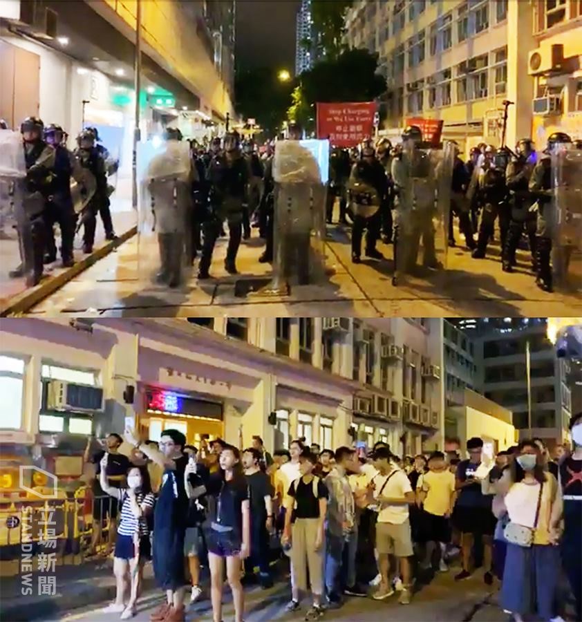 港警3日晚間約10時30分闖黃大仙港鐵站逮人,引發附近居民強烈不滿群起上街。(圖取自facebook.com/standnewshk)