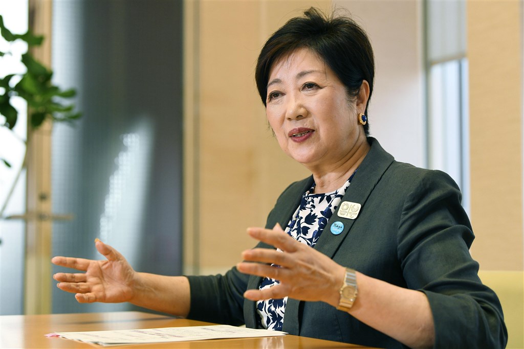 日本東京都知事小池百合子受到香港機場抗爭造成混亂等影響,決定取消訪港行程。(檔案照片/共同社提供)