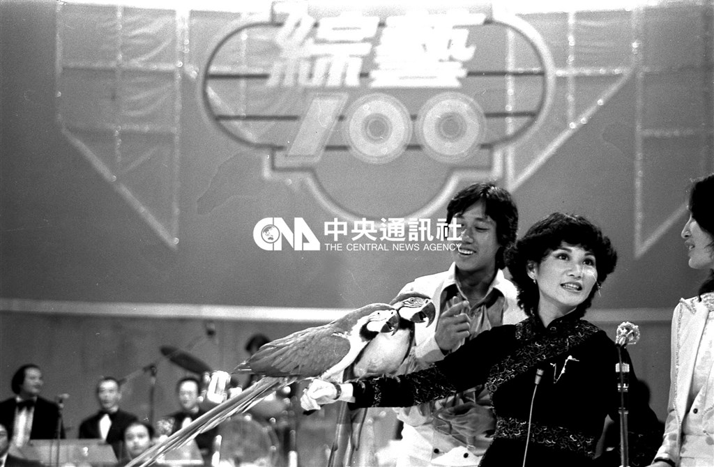 張小燕歷經電視、電影及舞台劇,堪稱是台灣電視史上的百科全書。圖為張小燕(右2)1979年「綜藝一百」節目。(中央社檔案照片)