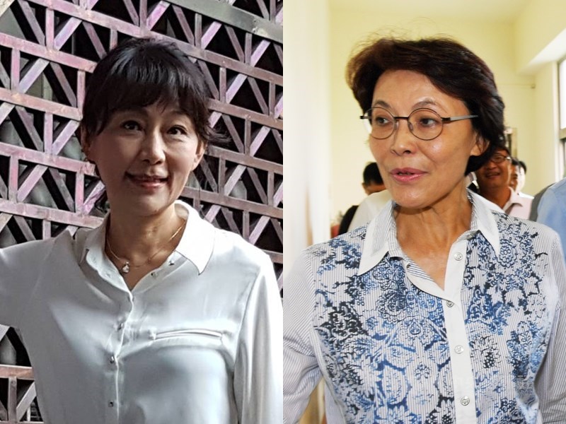 已故台北市議員李新前女友郭新政(左)宣布以無黨籍在高雄市選立委,理由是要除害,被點名的立委黃昭順回應,如有人蓄意抹黑、惡意誹謗將不再姑息。(中央社檔案照片)