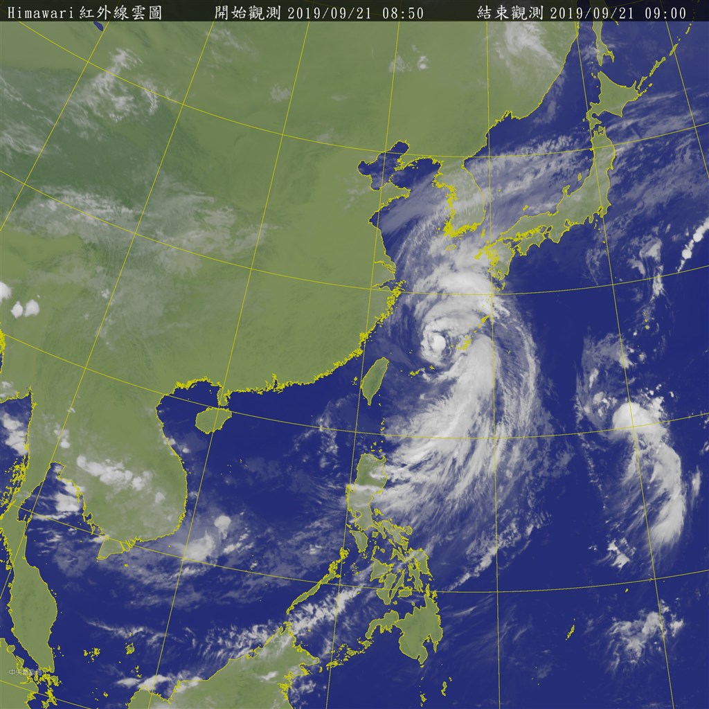 輕度颱風塔巴,今天清晨2時位於台北東方490公里海面上,氣象局提醒,未來將往北朝日韓方向前進。(圖取自氣象局網頁cna.com.tw)