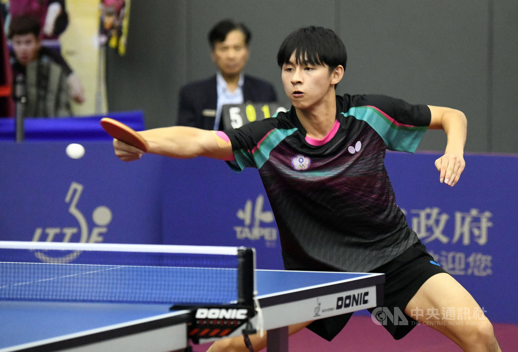 台灣桌球小將戴茗葦(圖)29日在2019台北青少年桌球公開賽U18男單決賽,擊敗日本好手吉山僚一,為地主台灣留下金牌。(桌球協會提供)中央社記者龍柏安傳真 108年9月29日