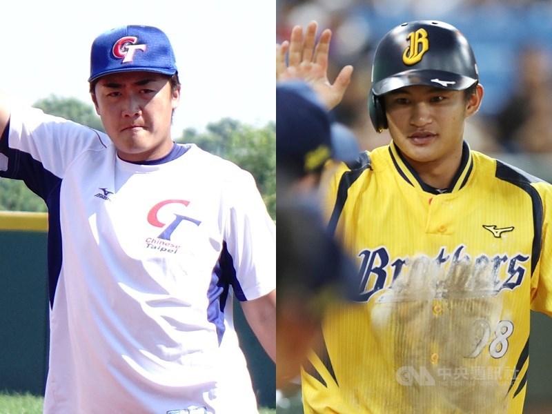 2019年世界12強棒球賽中華隊28人名單1日公布,中信兄弟高宇杰(左)、岳東華(右)入選。(中央社檔案照片)