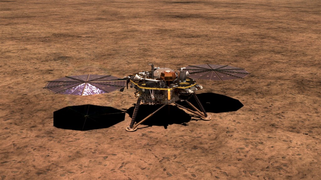 NASA探測器「洞察號」(圖)2018年11月抵達火星表面後,NASA1日釋出兩段由「高度敏感」儀器記錄下的火星地震音檔。科學家希望藉此研究火星內部結構。(圖取自NASA網頁nasa.gov)