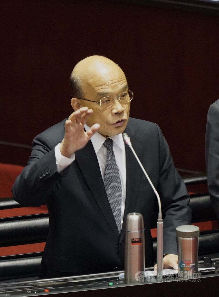 行政院長蘇貞昌4日表示,有關死刑,法律規定有死刑,法院判決死刑定讞,只要應該執行,就要執行。中央社記者徐肇昌攝 108年10月4日