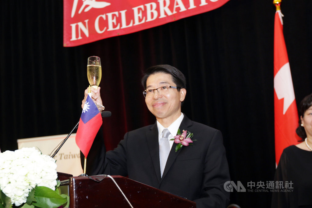 駐加代表陳文儀在中華民國108年國慶酒會表示,台灣正發展成「堅韌之島」。(駐加代表處提供)中央社記者胡玉立多倫多傳真 108年10月9日
