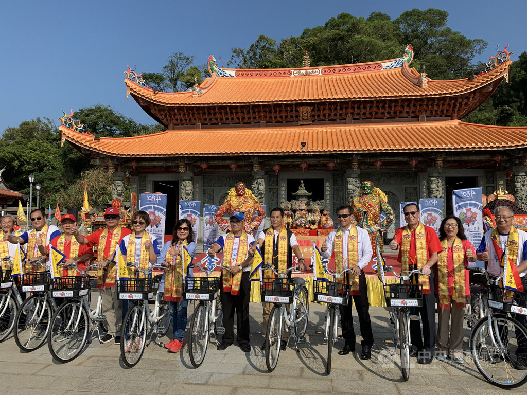 嘉義新港奉天宮舉行「馨護台灣 騎島平安」活動,10日來到離島最後一站馬祖,11日、12日將在南竿與北竿進行全島大遶境。(連江縣政府提供)中央社 108年10月10日