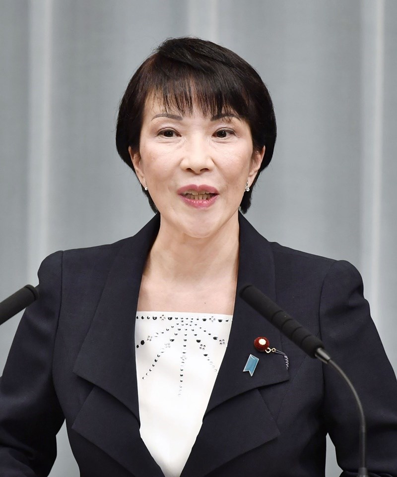 日本總務大臣高市早苗(圖)18日前往靖國神社參拜,是繼17日的沖繩北方擔當大臣衛藤晟一後,第2位在2019年秋季例大祭參拜靖國神社的大臣。(檔案照片/共同社提供)