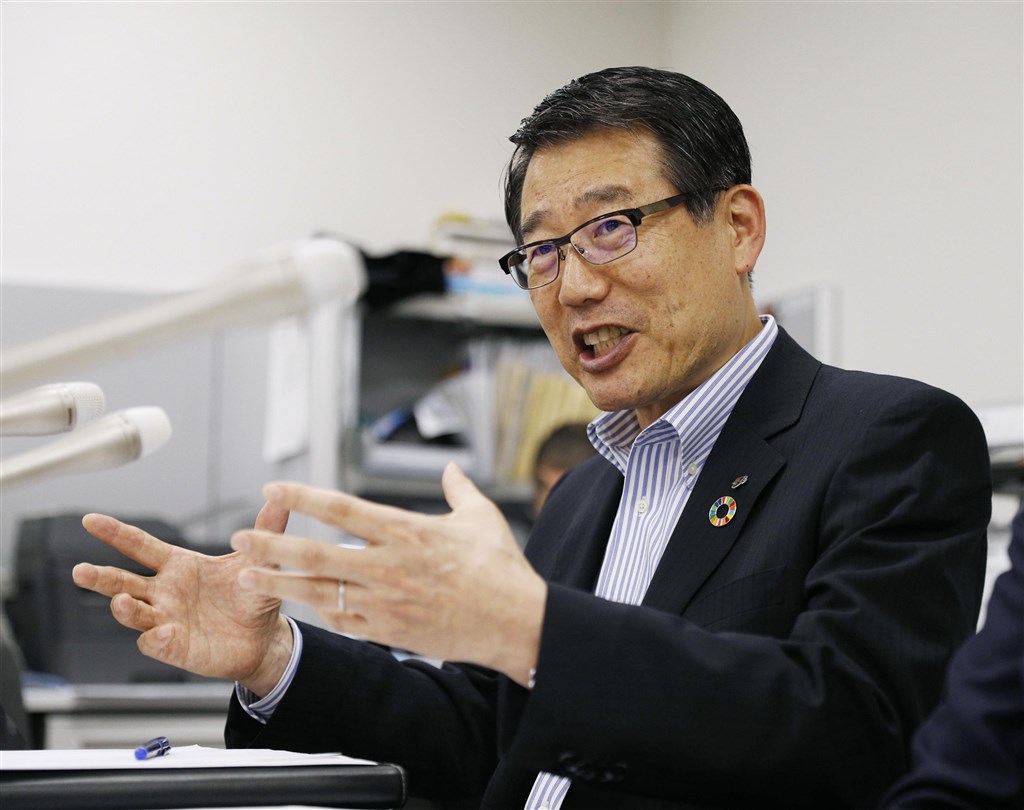 7-11社長永松文彥說,會基於指導方針來跟加盟店主商量相關事宜,但最後要不要走「非24小時營業」,會交給加盟店主來做判斷。(共同社提供)