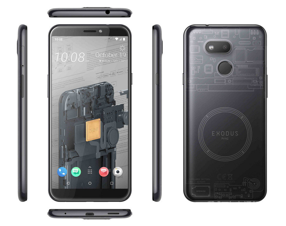 宏達電宣布推出區塊鏈新機EXODUS 1s,這是HTC內建硬體錢包創新機種EXODUS 1的平價版本,售價新台幣5990元。(宏達電提供)中央社記者江明晏傳真 108年10月21日