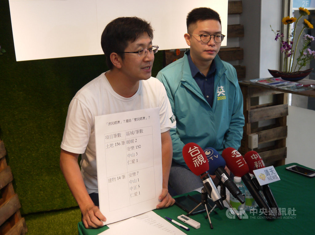 民進黨籍立委蔡適應(左)7日舉行記者會指出,潛艦國造在立法院花了許多時間討論才獲朝野共識,國防委員會立委都非常認真看待,希望國民黨籍基隆市立委參選人宋瑋莉不要抹黑認真關心國家、關心國防的立委。中央社記者王朝鈺攝 108年11月7日
