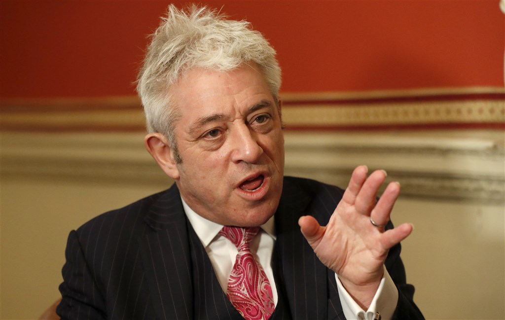 英國前下議院議長貝爾考6日表示,脫歐是英國在第二次世界大戰之後,做過最錯誤的外交政治決策。(美聯社)