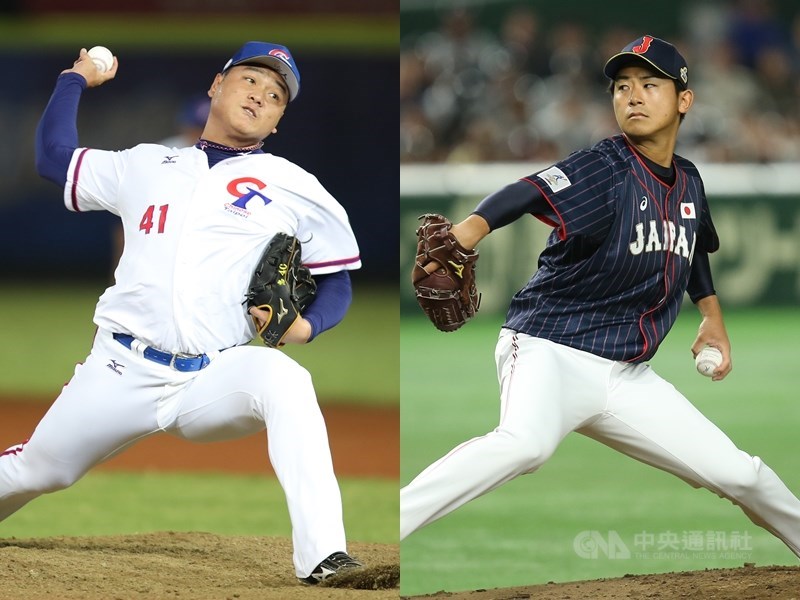 世界棒球12強賽B組預賽中華隊與日本隊7日將正面對決,中華隊推出廖乙忠(左)先發,日本則是左投今永昇太掛帥主投。(中央社檔案照片)