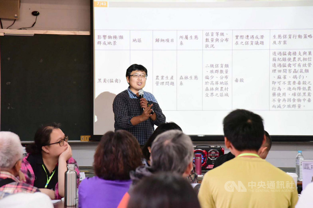 為落實國土生態保育綠色網絡計畫,屏東林區管理處與屏東科技大學等單位合作,8日召開「高屏地區第2次淺山生態保育工作坊」,以地理區域劃分,規劃4個議題分組討論。(屏東林管處提供)中央社記者郭芷瑄傳真 108年11月8日