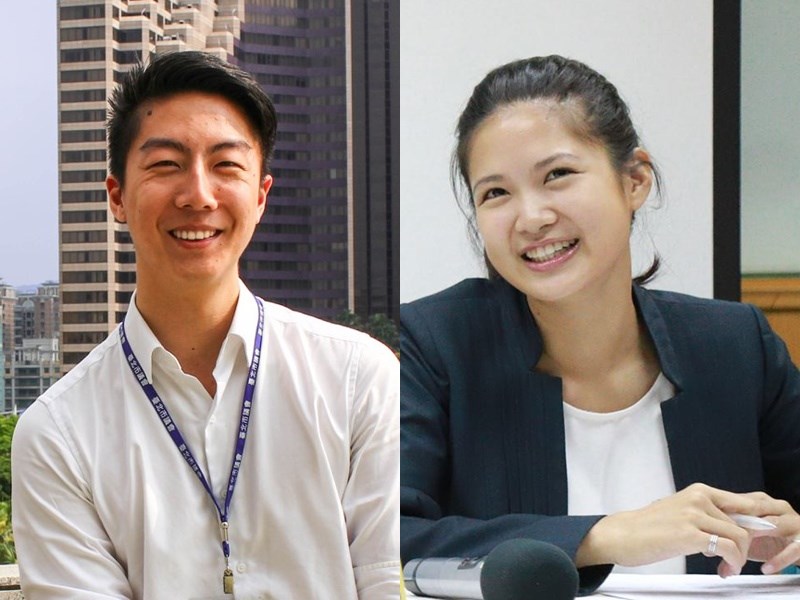 時代力量再傳退黨訊息,時代力量前發言人吳崢(左)、台北市議員林亮君(右)8日晚間在臉書發文,表示將退出時代力量。(左圖取自facebook.com/votewucheng,右圖取自facebook.com/sabrinalim.tw)