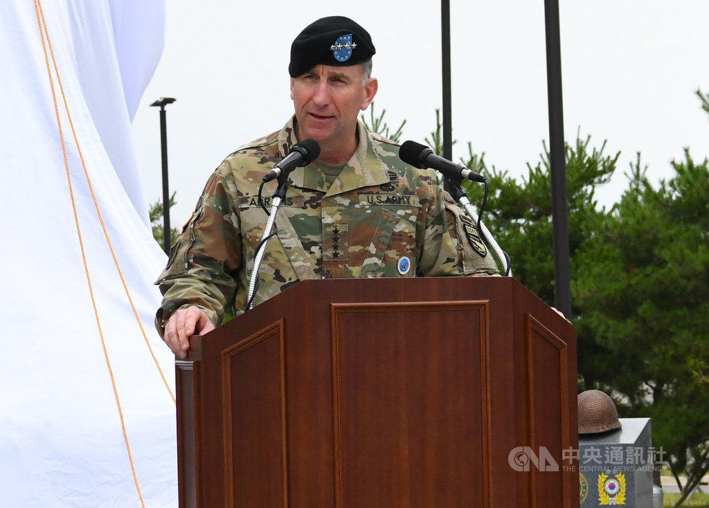 韓美聯軍司令兼駐韓美軍司令艾布蘭12日表示,韓日終止「軍事情報機密保護協定」(GSOMIA)可能釋放我們軟弱的錯誤信號。(駐韓美軍提供)中央社記者姜遠珍首爾傳真 108年11月13日