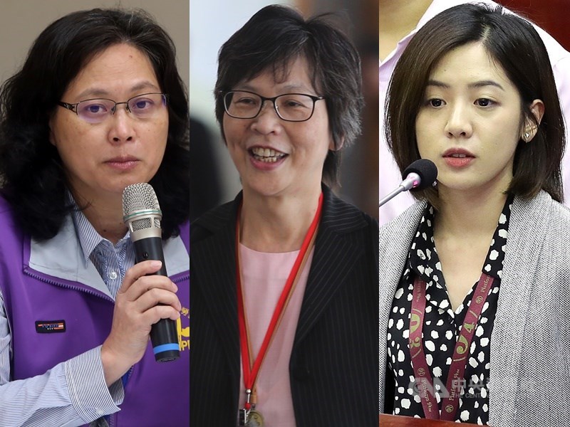 台灣民眾黨14日將公布不分區名單,黨內人士表示,賴香伶(左)應列首位,蔡壁如(中)、黃瀞瑩(右)也入列。(中央社檔案照片)