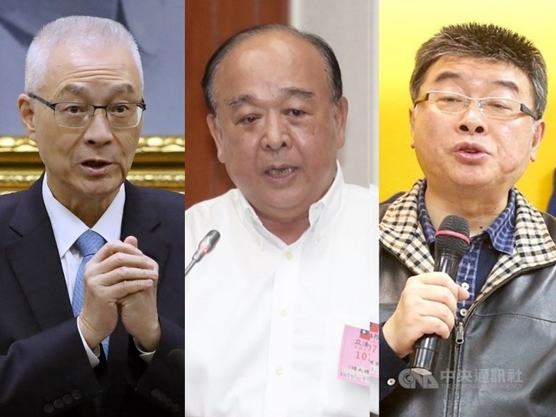 國民黨13日通過不分區立委名單,引發黨內反彈。知情人士透露,黨主席吳敦義(左)名次將由10名改為14名;退將吳斯懷(中)、前立委邱毅(右)、車宜靜可能撤換。(中央社檔案照片)