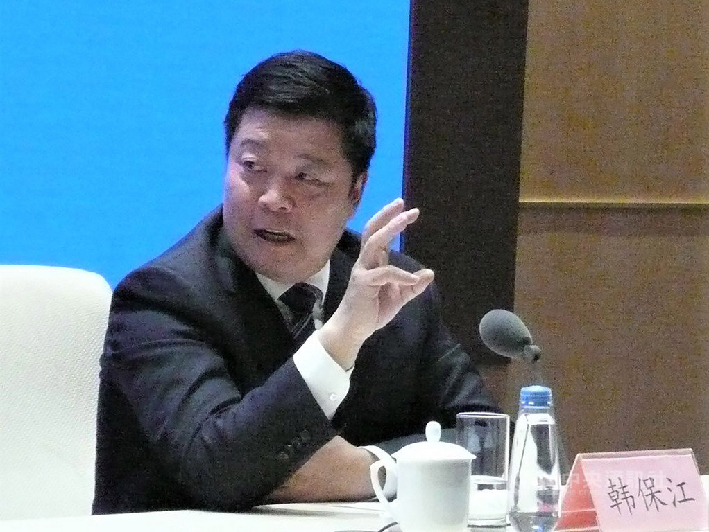 中共中央黨校學者韓保江15日在北京表示,預料未來一段時間,經濟成長率仍能保持5%至6%之間。中央社記者周慧盈北京攝 108年11月15日