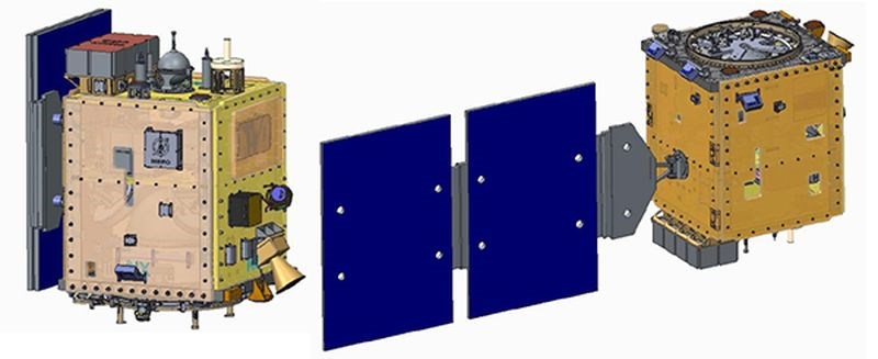 國研院太空中心副主任余憲政表示,獵風者衛星大量的基礎元件、驗證元件與主任務酬載都是由台灣自行研發,整體自製率達87%。圖為獵風者衛星構型示意圖。(圖取自國家實驗研究院國家太空中心網頁nspo.narl.org.tw)