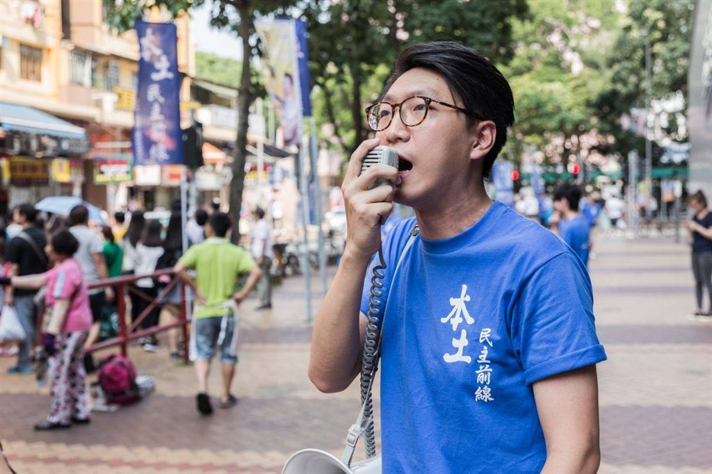 反送中運動中,「光復香港,時代革命」是本土派政黨「本土民主前線」的前發言人梁天琦(圖)在參加2016年立法會補選時所提出的競選口號。(圖取自facebook.com/leungtinkei)