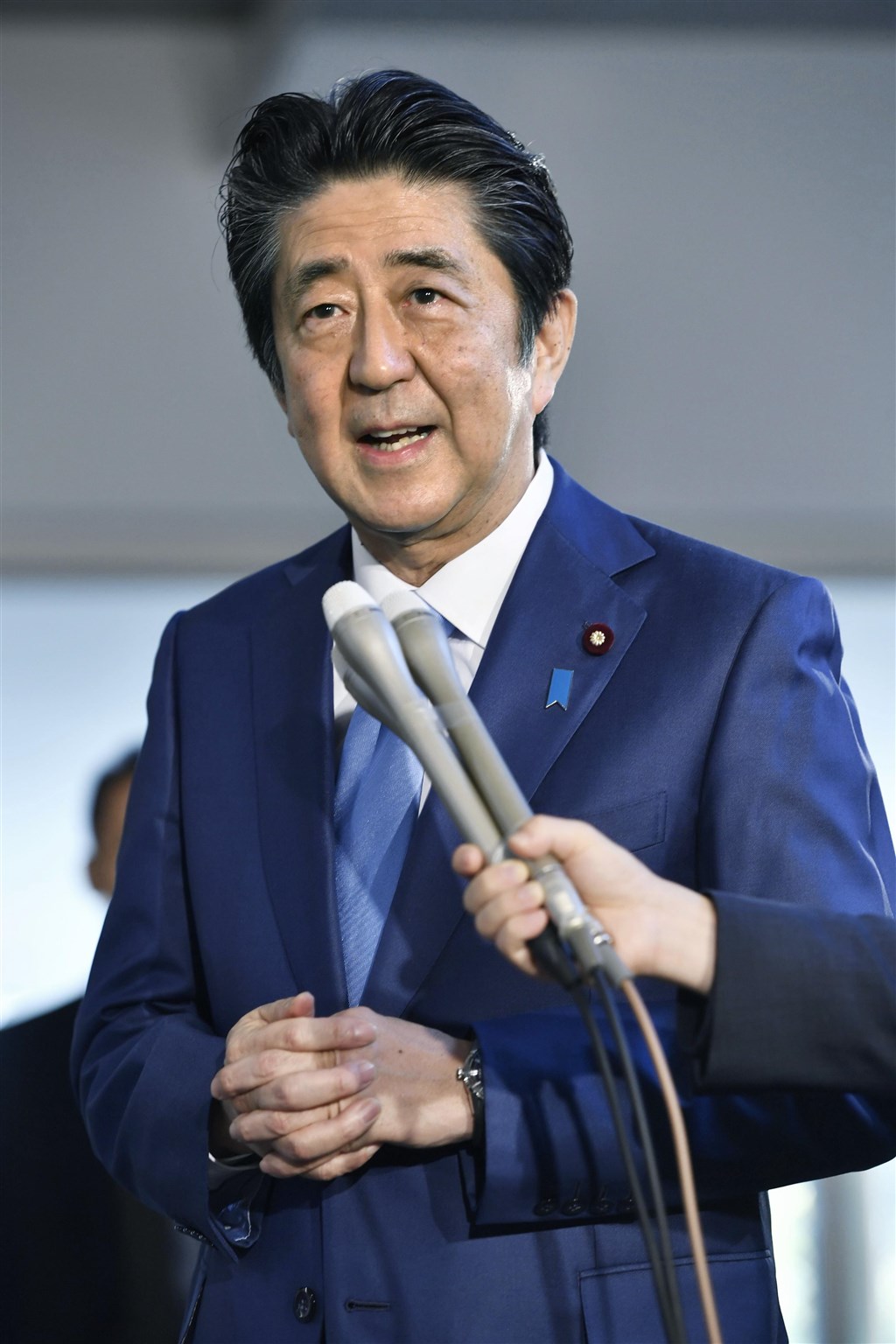 日本首相安倍晉三擔任首相2887天,創日本憲政史上任期最長紀錄。(共同社提供)