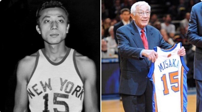 美國猶他大學表示,首位征戰美國職籃NBA前身BAA的非白人和亞裔球員三阪亙20日辭世,享壽95歲。(圖取自twitter.com/nyknicks)