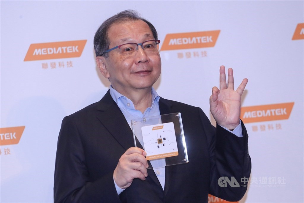 聯發科26日正式發表5G系統單晶片天璣1000,首款搭載天璣1000的終端產品將於2020年第1季量產上市,聯發科執行長蔡力行(圖)下午在台北出席記者會說明。中央社記者裴禛攝 108年11月26日